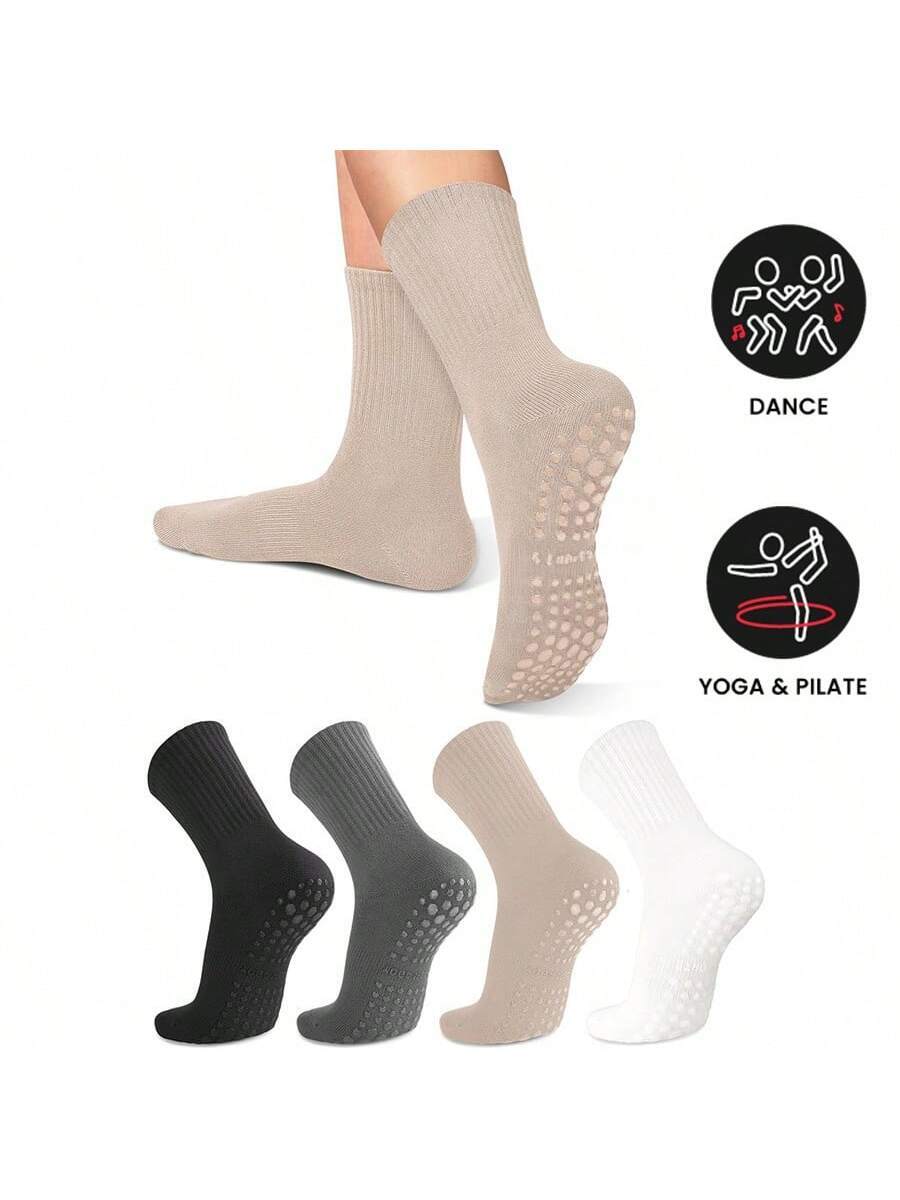 Pilates Yoga Grip Socks - Womens Anti-Slip Yoga Socks With Grip