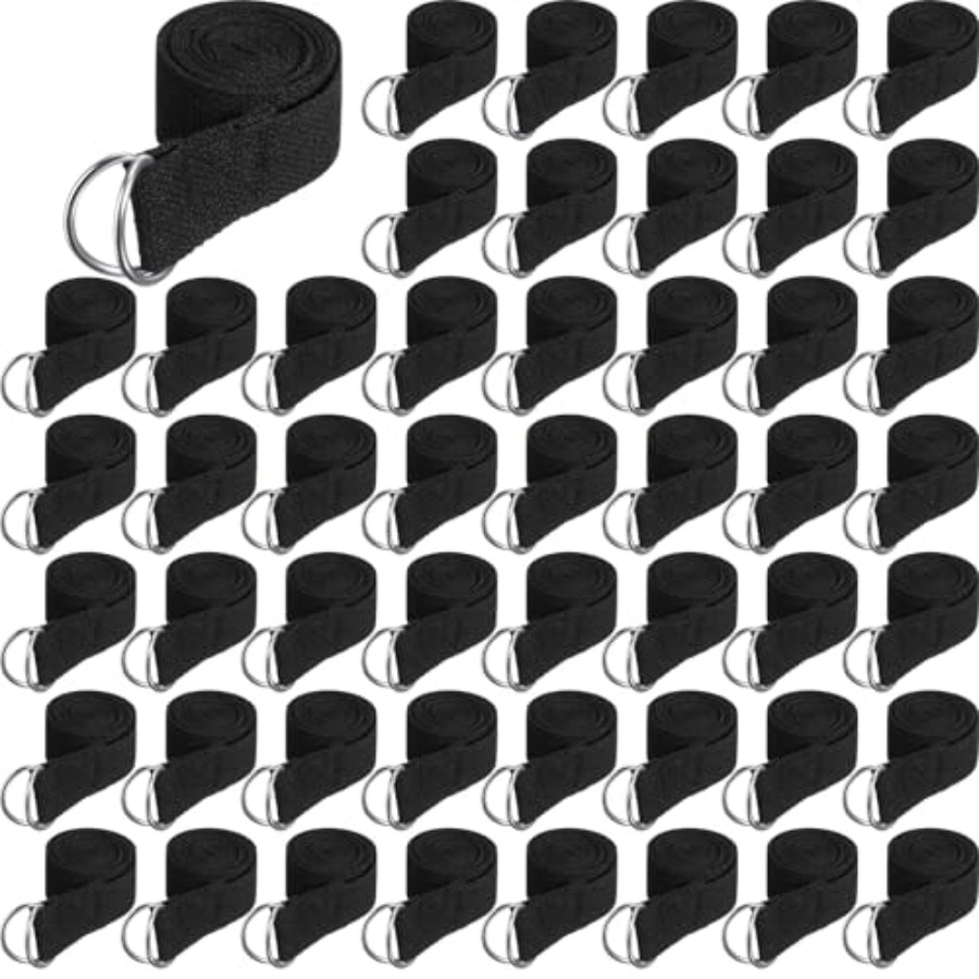 Pilates Yoga Ring Exercises - 50 Pcs Yoga Strap for Stretching