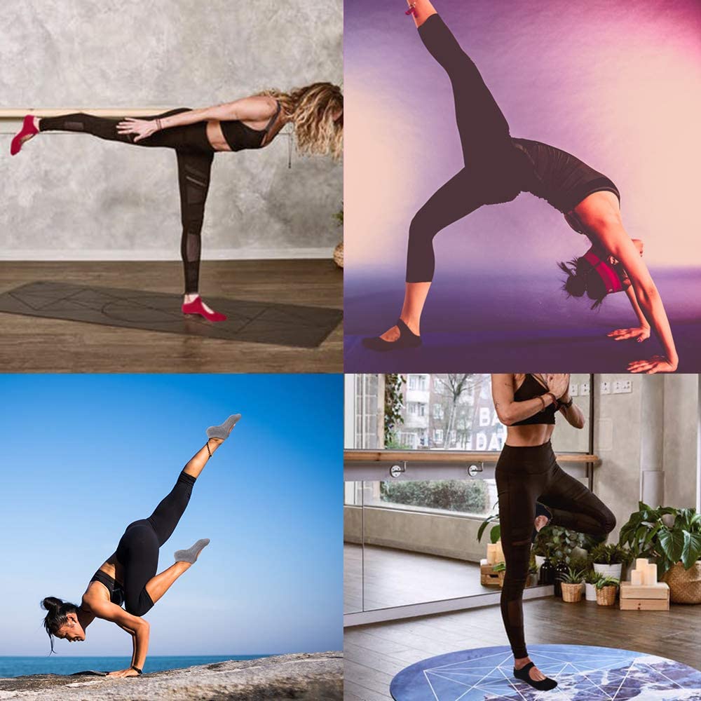 Pilates Yoga Sport - Backless Non-slip Fitness Pilates Socks Cotton