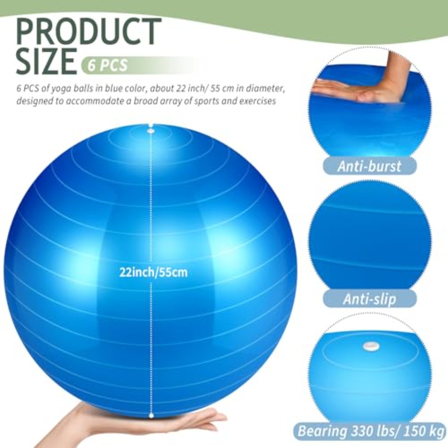 6 Pack Exercise Ball Bulk Infl – Pilates Yoga Pregnancy Bewertung und Preis