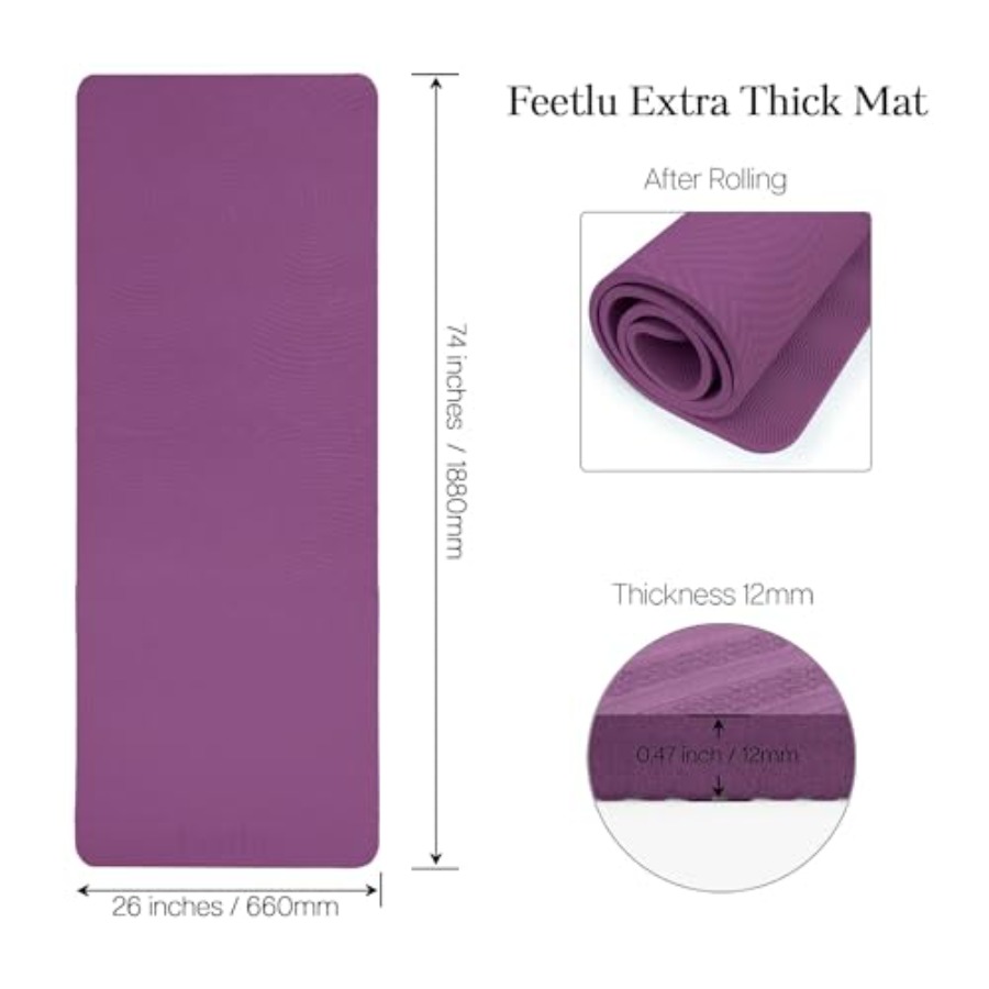Extra Thick 12mm Exercise Mat  – Pilates Yoga Joint Bewertung und Preis