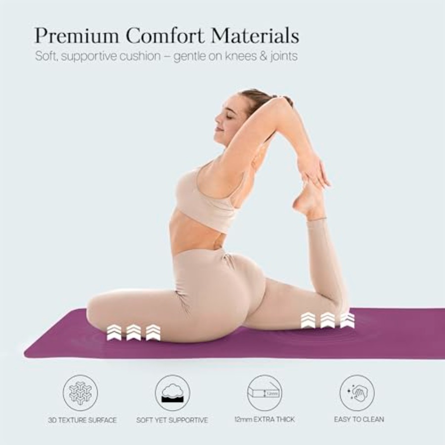 Extra Thick 12mm Exercise Mat  – Pilates Yoga Joint Bewertung und Preis