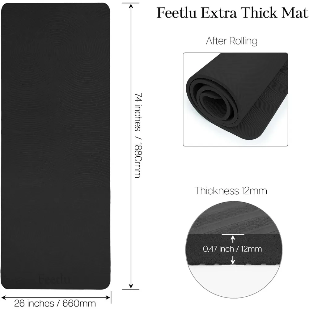 Extra Thick 12mm Non Slip Exer – Pilates Yoga Joint Bewertung und Preis