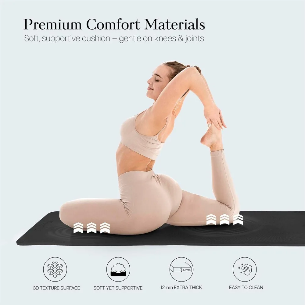 Extra Thick 12mm Non Slip Exer – Pilates Yoga Joint Bewertung und Preis