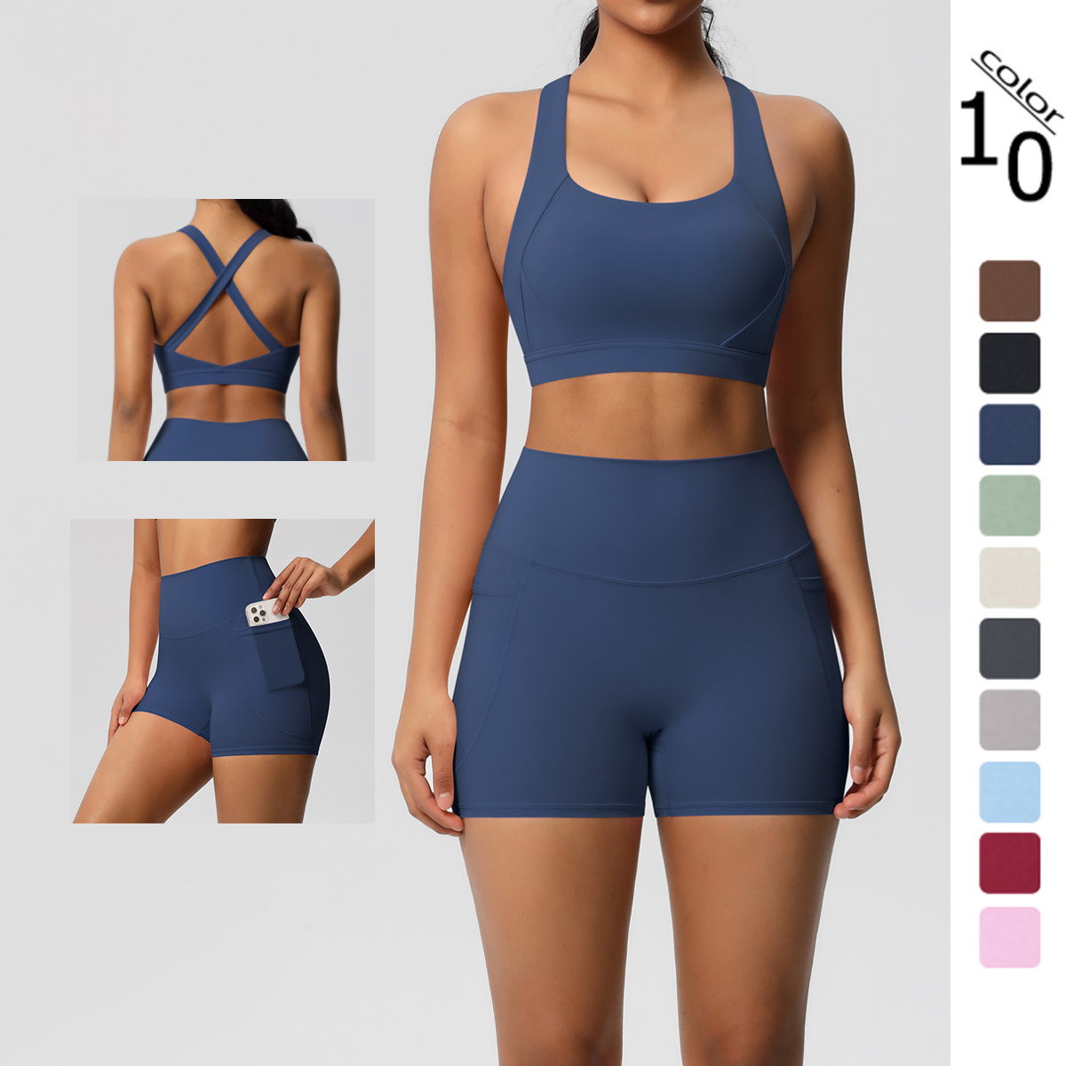2PCS Sportswear With Pocketed  – Pilates Yoga Gear Bewertung und Preis