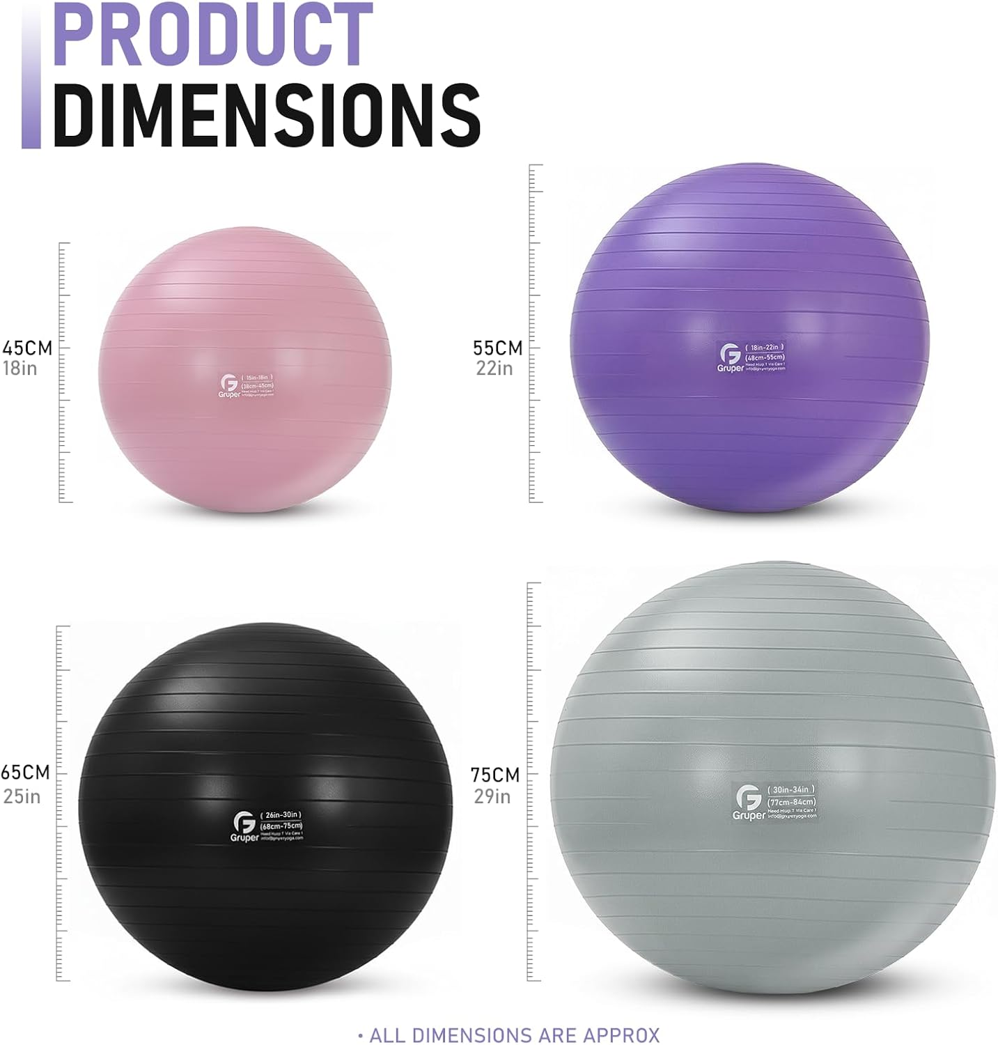 Yoga & Pilates Ball, 4 Sizes 1 – Pilates Yoga Pregnancy Bewertung und Preis