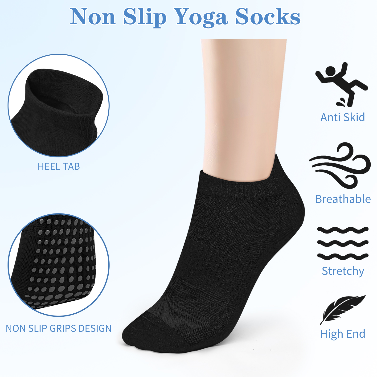 3 Pairs Yoga Socks Women Cotto – Pilates Yoga Grip Socks Bewertung und Preis